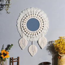 Load image into Gallery viewer, Rustic Handwoven Mirror Design
